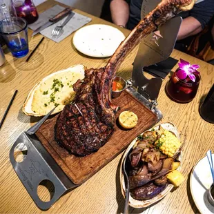 Tomahawk Ribeye GS!!! With sides Yo!