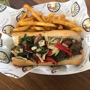 The Ultimate Brazilian Steak Sandwich with fries