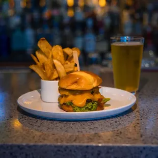 One of a kind burger, home made French Fries