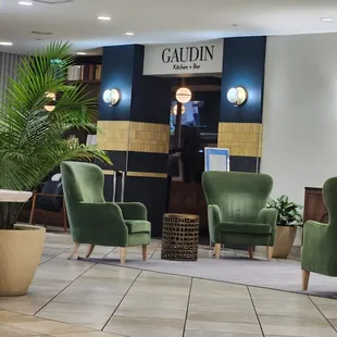 Gaudin is in the Barrymore Hotel to your left as you enter the lobby