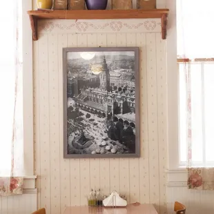 The inside of the restaurant.