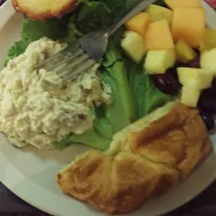 Chicken salad fruit plate