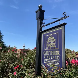 a sign for gauthier vineyard