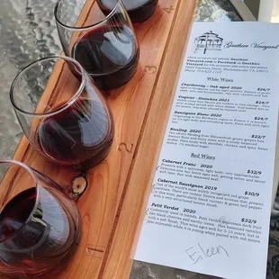 Red wine flight