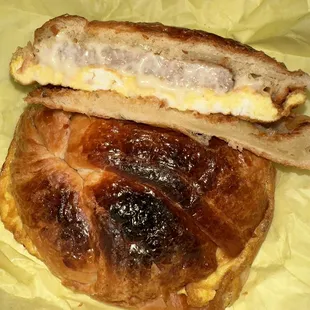 Sausage egg and cheese croissant $6.49