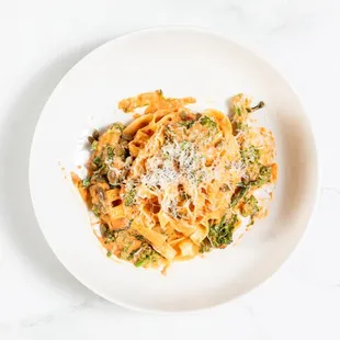 Creamy Chipotle fettuccine with broccolini
