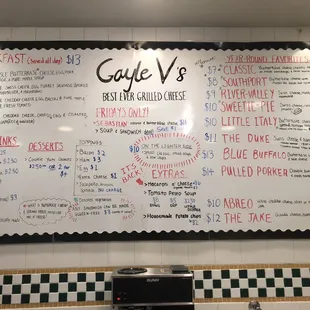 Menu board