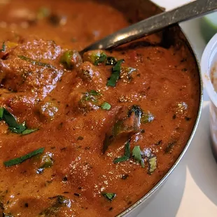 Close up of the Aloo Makhani: good potatoes and sauce