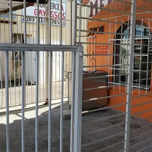 the entrance to the restaurant