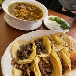 Birria de Chivo and medley of tacos