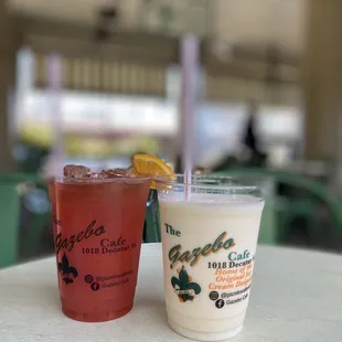 Hurricane and piña colada frozen ice cream daiquiri