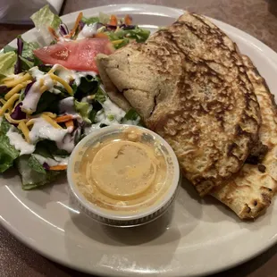 Beef mushroom and cheese crepe