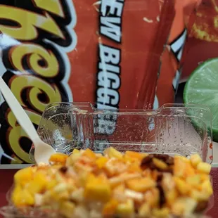 Fruta picada with Chaka chakas