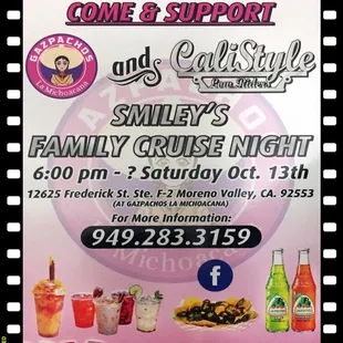 Join us and our good friends from CaliStyle Low Riders for some tasty treats and sweet rides! All ages welcomed! Saturday, October 13 2018