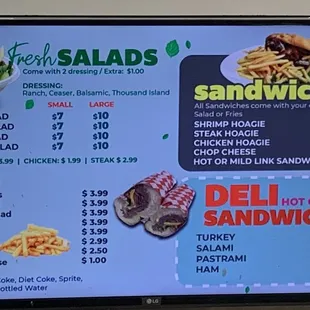 Food court menu