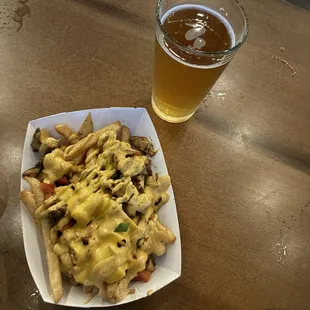 Food truck nachos with current sour on tap.
