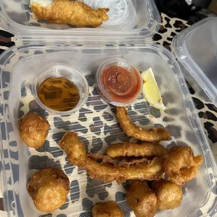 This is what we got for $45. Supposed to be a full combo with extra squid and scallops. Soggy wet mess is what it is.