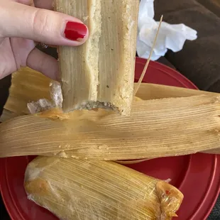 I asked for 2 pork and 2 cheese tamales. Received 3 cheese and 1 pork.