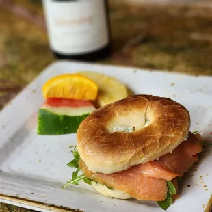 Smoked Salmon Bagel Sandwich