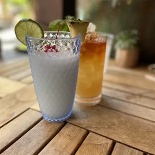Virgin Piña Colada and Mai Thai