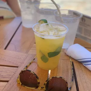 Pineapple juice with mint