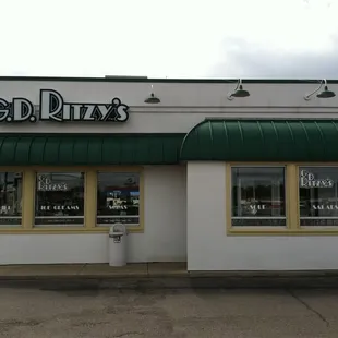 the front of a restaurant
