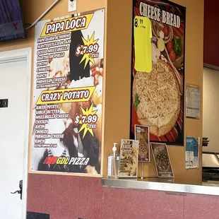 a menu for a pizza restaurant