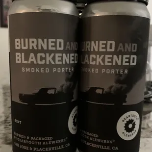 8/3/2023:  A four-pack of Burned &amp; Blackened Smoked Porter--7% alcohol content to go~YUMMY!