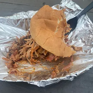 a pulled pork sandwich