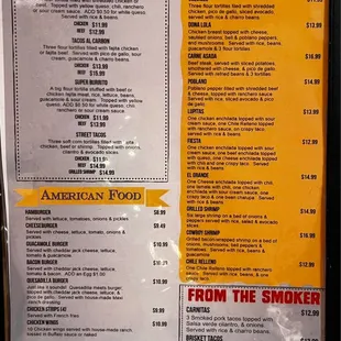 the menu