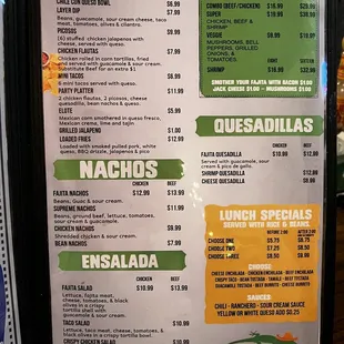 the menu
