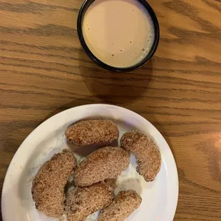 1/2 order of fried peaches with creme sauce