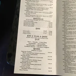 menu