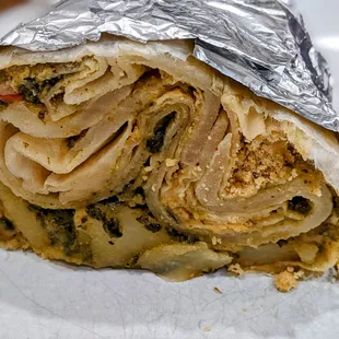 January 7 2022; Potato, spinach, and channa roti ($8).