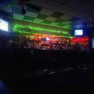 a dimly lit bar