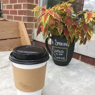 Outside dining, no ciggies.