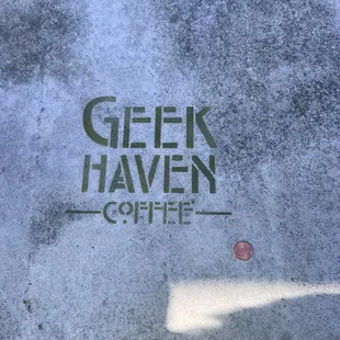 Outside concrete patio set!