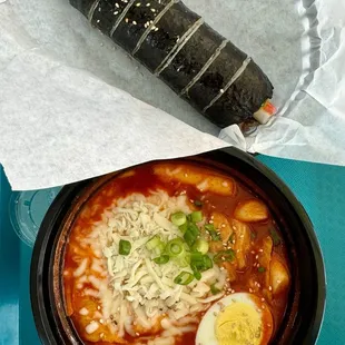 Top - Bulgogi Kimbap  Bottom - Spicy Toppoki with cheese