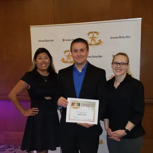 Marc Enzor accepting the award for Best Computer Repair in Tucson