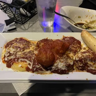 Ravioli with meatballs