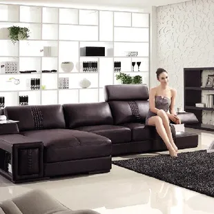 T132 Mini Leather Sectional Sofa, Brand: Divani Casa