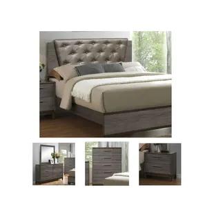 Manvel bed set /Queen bed, nightstand, dresser, mirror and chest, great deal at GEG Comfort