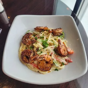 Blackened shrimp alfredo