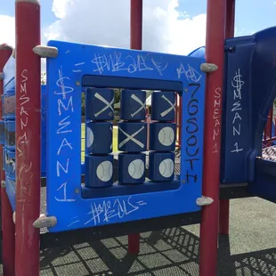 Graffiti all over the playground