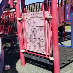 Vandalized glayground.