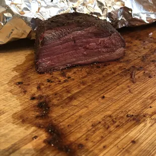 Slow roasted to 130 degrees then seared.
