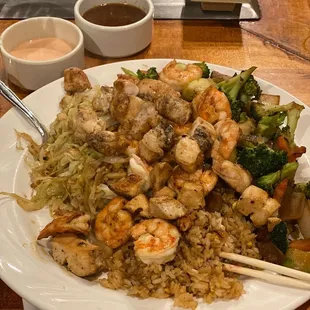 Chicken and shrimp hibachi