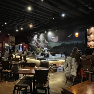 interior, sushi and sashimi