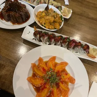 a variety of dishes