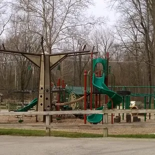 fun playground near the parking lot